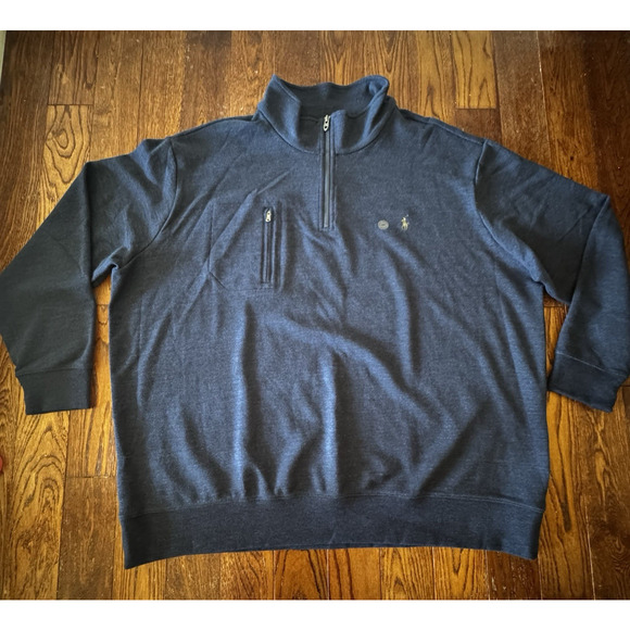 Polo Ralph Lauren Mens 3XB Navy Quarter Zip Pullover Sweater Big & Tall New NWT - Picture 3 of 13